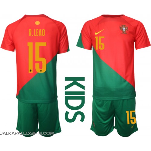 Portugali Rafael Leao #15 Koti Peliasu Lasten MM-kisat 2022 Lyhythihainen (+ Lyhyet housut)